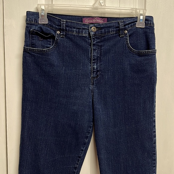 Gloria Vanderbilt Dark Blue Denim 5 Pocket High Rise Jeans Size 14P - Picture 2 of 6